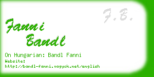 fanni bandl business card